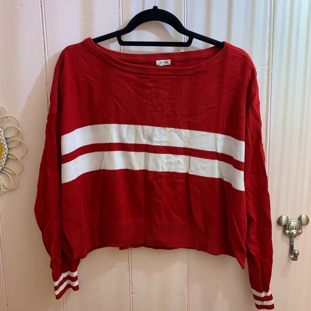 Red and white striped long sleeve